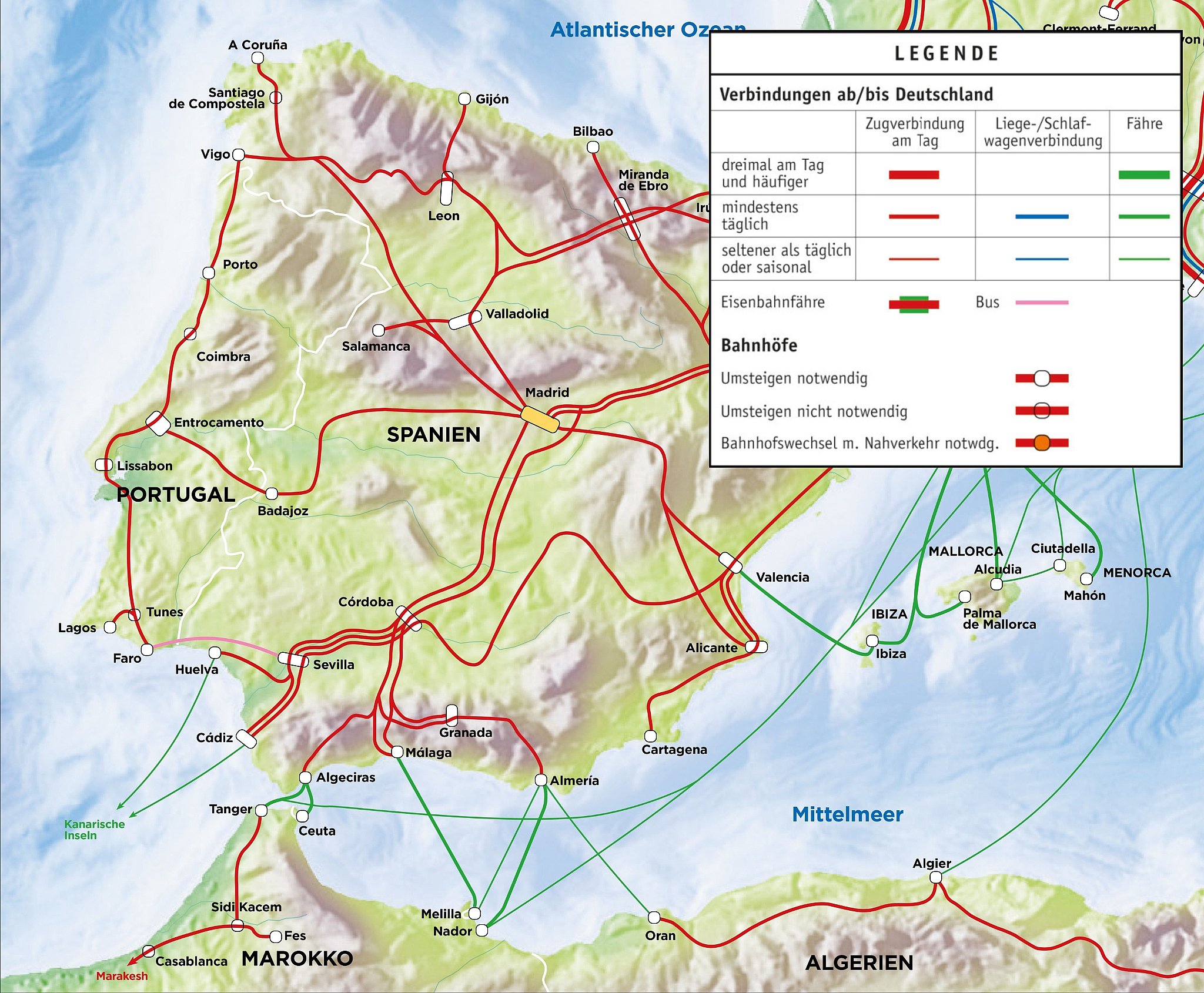 Kartenausschnitt von Portugal